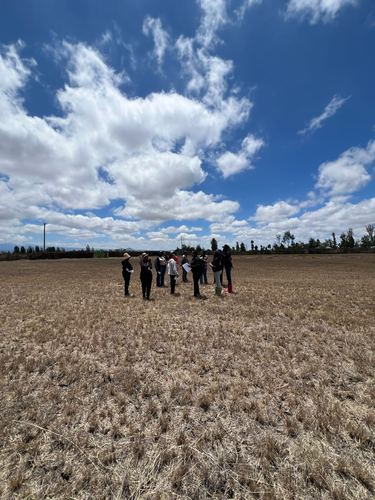 A group on a site visit to the land